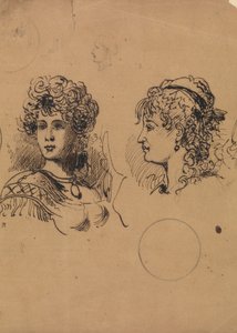 2 つの女性の頭 作： George Augustus Sala