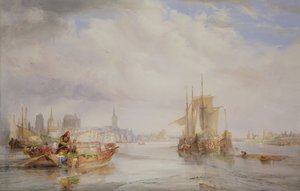 ライン川沿いのケルン、1835 作： George Balmer
