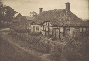 スタッフォードシャー州シャローフォードにあるアイザック ウォルトンの家、1880 年代、1888 年に印刷、1880 年代、1888 年に印刷。 作： George Bankart