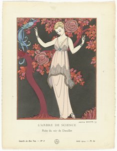 Gazette du Bon Ton 1914、No. 8、Pl. 80: 科学の木 / ドゥイエのイブニング ドレス (オブジェクトのタイトル) 作： George Barbier