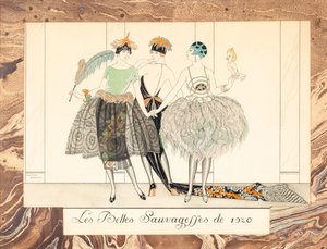 1920年の「Les Belles Sauvageffes」、1924年の「Le Bonheur du Jour or, Les Graces à la Mode」より。 作： George Barbier