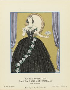 Mme Ida Rubinstein in La Dame aux Camélias, Gazette du Bon Ton , 1923. 作： George Barbier