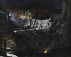 夜の掘削作業 作： George Bellows