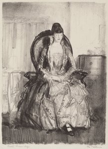 扇子を持つ女性 作： George Bellows