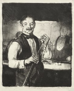 年配のビリヤードプレイヤー 作： George Bellows