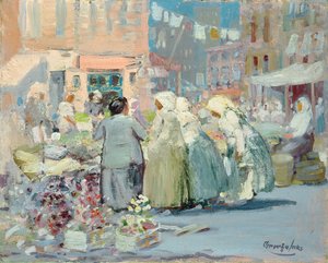 スプリング モーニング、ヒューストン、ディビジョン ストリート、ニューヨーク 作： George Benjamin Luks