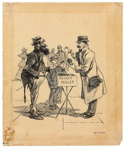 ストリートベンダー、1895年頃（紙にインク） 作： George Benjamin Luks