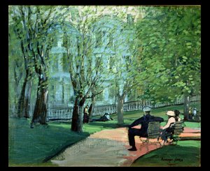 夏の日、ボストンパブリックガーデン、1923年頃（キャンバスに油彩） 作： George Benjamin Luks