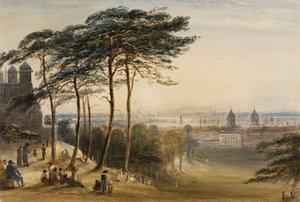 天文台の丘からのグリニッジ、1850年頃（水彩画） 作： George Bryant Campion