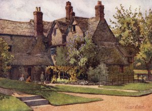 オックスフォードThe Cottages, Trinity College（カラーリトグラフ版 作： George Carline