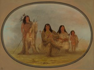 ブラックフット族の酋長とその妻、そして薬師、18611869。 作： George Catlin