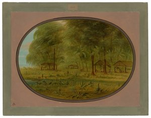オランダ領ギアナのカリブ族の村 作： George Catlin