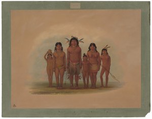 コニーボ インディアンの家族 作： George Catlin