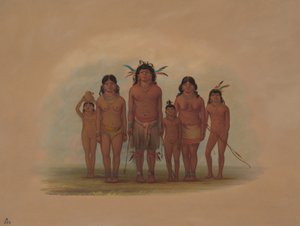 Connibo インディアンの家族、18541869。 作： George Catlin