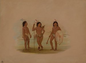プルチー族長と 2 人の若い戦士、18541869。 作： George Catlin