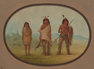 ユマの酋長とその娘、そして戦士、18551869。 作： George Catlin