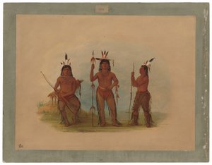 アラエウティアの酋長と 2 人の戦士 作： George Catlin