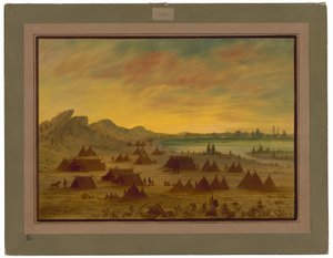 アン アパッチ ビレッジ 作： George Catlin