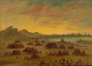 アパッチ村、18551869。 作： George Catlin