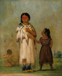 アシニボインの女性と子供、1832 年。