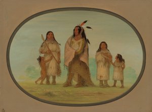 アサシンボインの戦士とその家族、18611869。 作： George Catlin