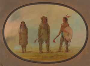 アサパスカ族長、その妻、そして戦士、1855-1869。 作： George Catlin