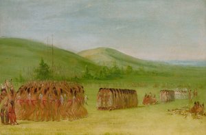 ボールプレイダンス、チョクトー、1834-1835。 作： George Catlin