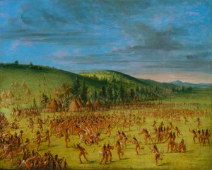 チョクトーのボール遊び--ボールアップ 作： George Catlin
