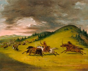 スーとサックとフォックスの間の戦い、1846-1848。 作： George Catlin