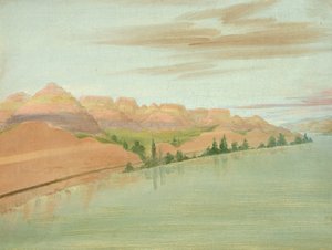 美しいクレイ ブラフス、セントルイスから 1900 マイル上、1832 年。 作： George Catlin