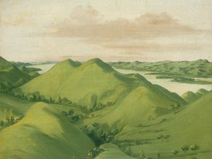 美しい草原のブラフ、セントルイス上空110マイル 作： George Catlin
