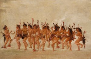 ベガーズ・ダンス、ティートン・リバー河口 作： George Catlin