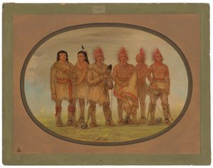 ブラックホークと他の5人のサウキー囚人 作： George Catlin
