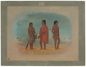 ボトクド族長とその妻と青年 作： George Catlin
