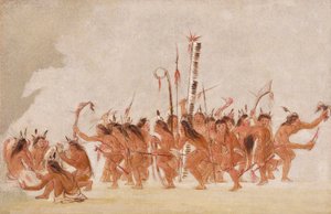 ブレーブス・ダンス、オジブワ族 作： George Catlin