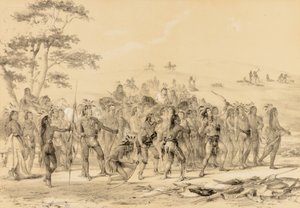 矢を射るブレーブス--競技--第24号 作： George Catlin