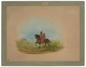 馬に乗った新郎新婦 - Connibo 作： George Catlin