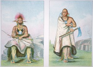 バッファロー・ブル」と「ビッグ・エルク」。 作： George Catlin