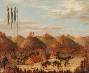 ブル・ダンス、マンダン・オキーパ儀式 作： George Catlin