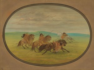コマンチの馬術、18611869。 作： George Catlin