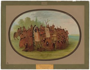 マフトパの肖像画を描くカトリン - マンダン 作： George Catlin