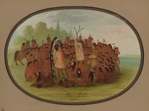 マフトパの肖像画を描くカトリン - マンダン、18611869。 作： George Catlin