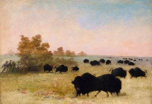 Catlin and Party Stalking Buffalo, Upper Missouri, 1846-1848. 作： George Catlin