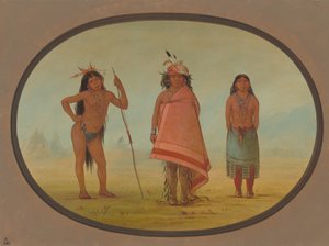 Cochimtee の酋長、その妻、そして戦士、18551869。 作： George Catlin