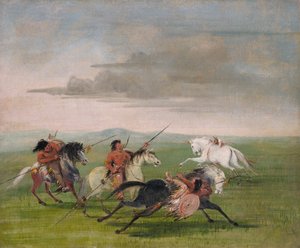 コマンチ族の馬術 作： George Catlin