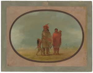 銅酋長とその妻と子供たち 作： George Catlin