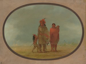 銅酋長、妻と子供たち、18551869。 作： George Catlin