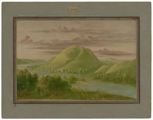 キュリアス グラッシー ブラフス、セント ピーターズ リバー 作： George Catlin
