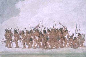 フォート・スネリングでのドッグ・ダンス 作： George Catlin