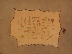Ojibbeway ローブの複製、18611869。 作： George Catlin